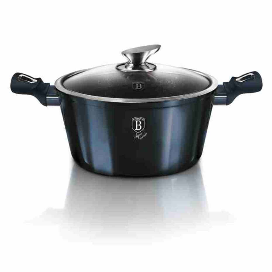 BERLINGERHAUS Kastrol s mramorovým povrchem a poklic 30 cm Metallic Line Aquamarine Edition BH-7148 - main (1)