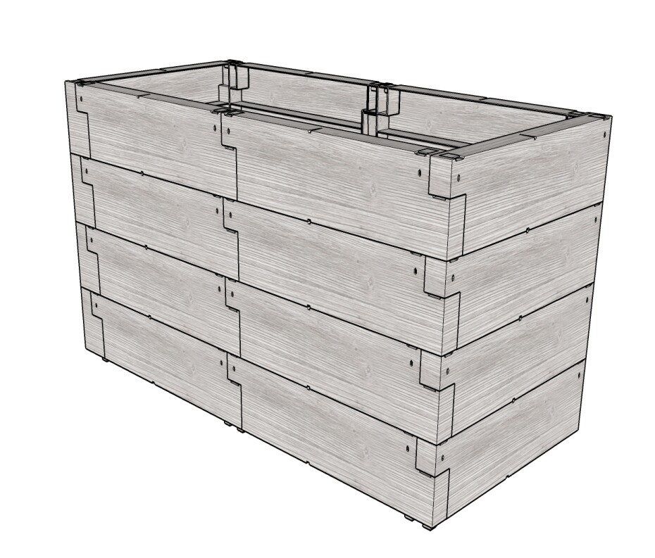 Vyvýšený záhon JUWEL TIMBER 4ER-SET LG3177 - main (0)