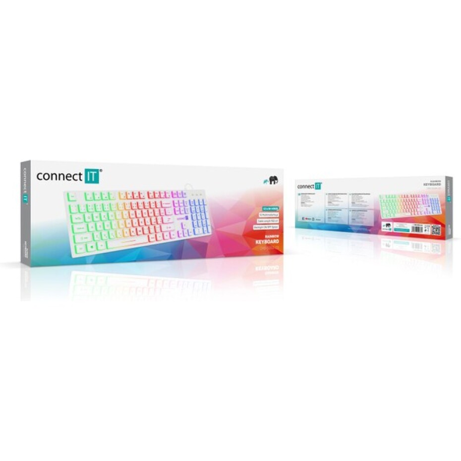 CONNECT IT Chocolate RNBW kancelářská podsvícená klávesnice - main (4)