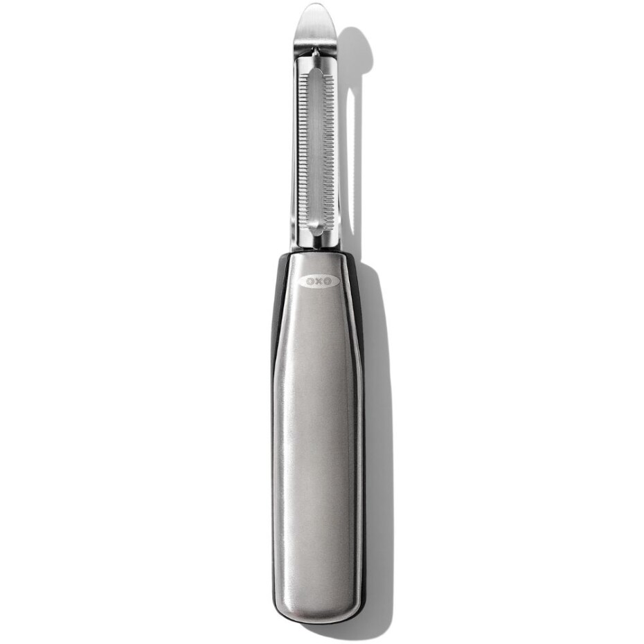Škrabka na zeleninu STEEL 19 cm, zoubkovaná, stříbrná, nerezová ocel, OXO - main (0)