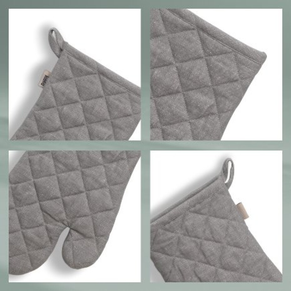 KELA Chňapka rukavice do trouby Puro 55%bavlna/45%len šedá 31,0x18,0cm KL-12803 - main (1)
