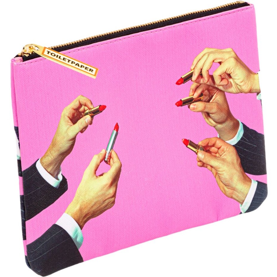 Kosmetická taštička TOILETPAPER LIPSTICKS 21 x 15,5 cm, růžová, Seletti - main (2)