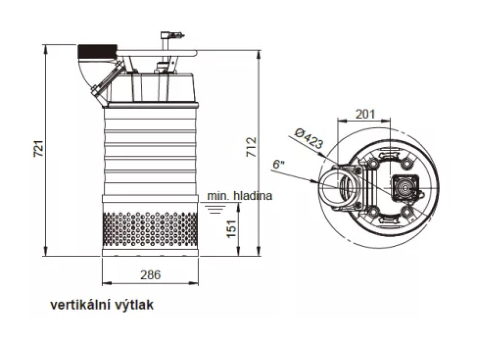 Kalové stavební čerpadlo 150 EUB-M 5.200T, 400V, 15kW, kabel 20m - main (2)