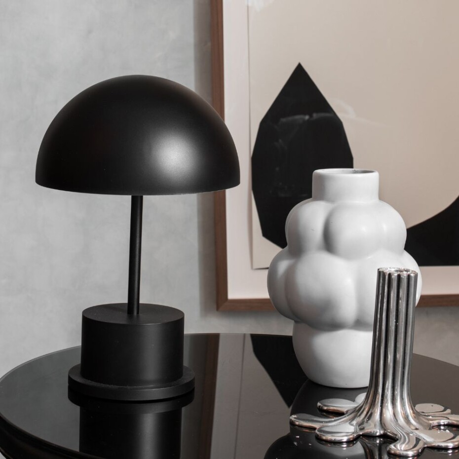 Přenosná stolní lampa RIVIERA 28 cm, černá, Printworks - main (1)