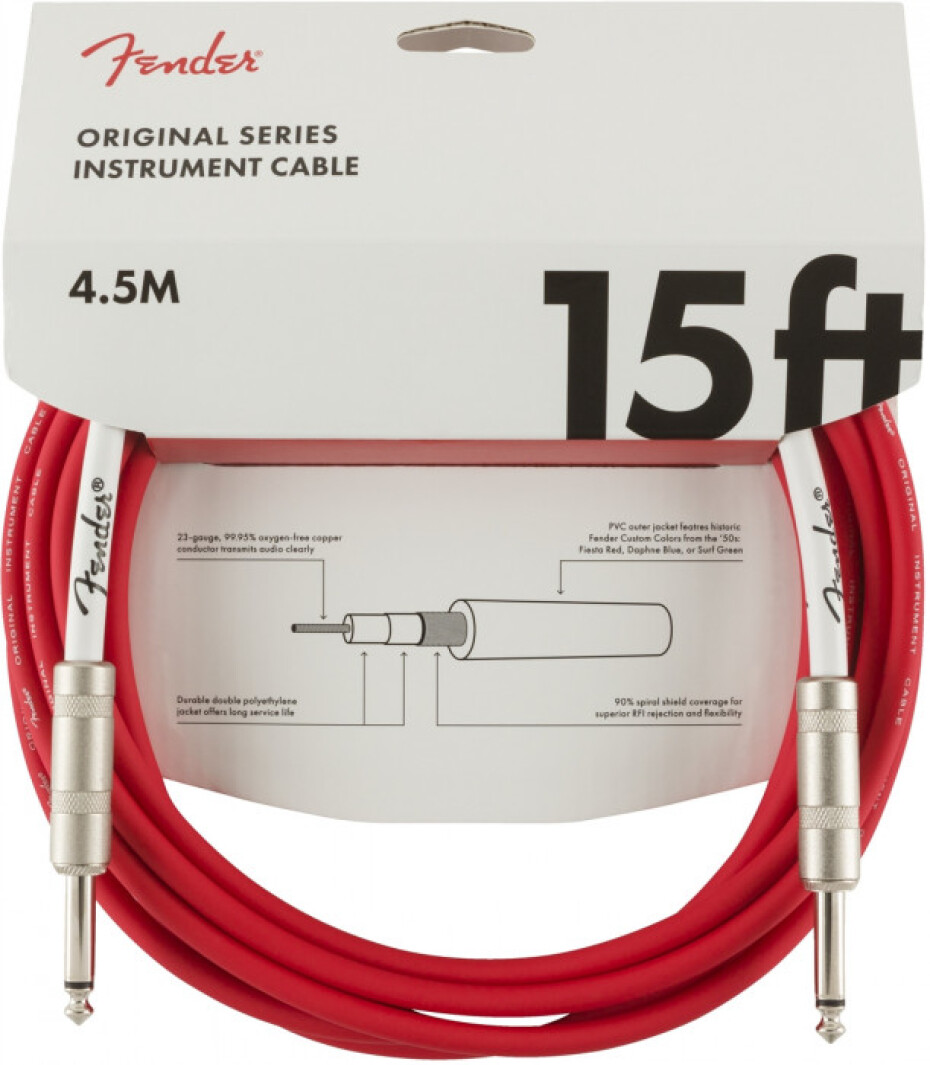 Fender Original Series 15 Instrument Cable Fiesta Red - main (0)