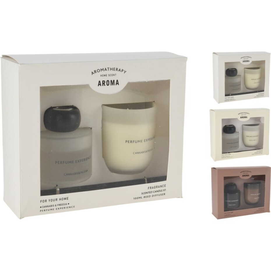 HOMESTYLING Dárková sada difuzer + vonná svíce ambra KO-CC5090210hned - main (0)