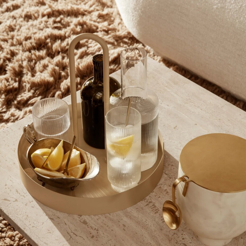 Servírovací podnos GRIB 28 cm, kašmírová, železo, ferm LIVING - main (1)