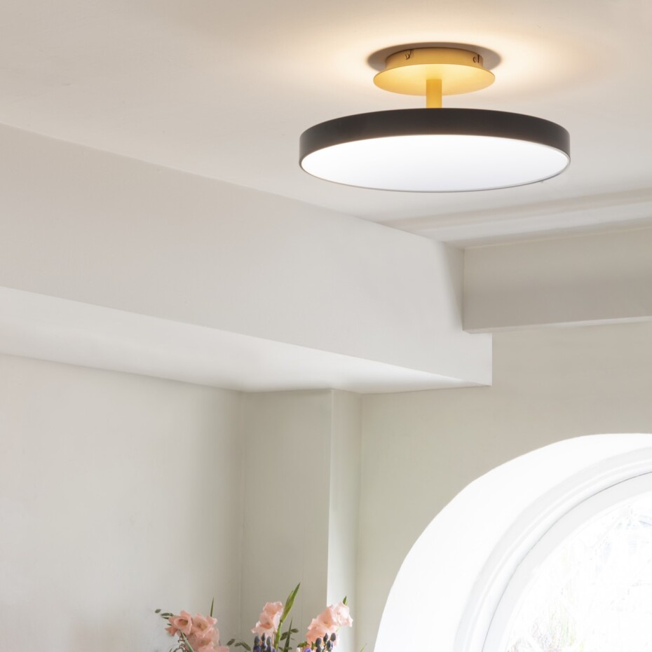 Závěsná lampa ASTERIA UP 43 cm, šedá / zlatá, hliník, Umage - main (1)