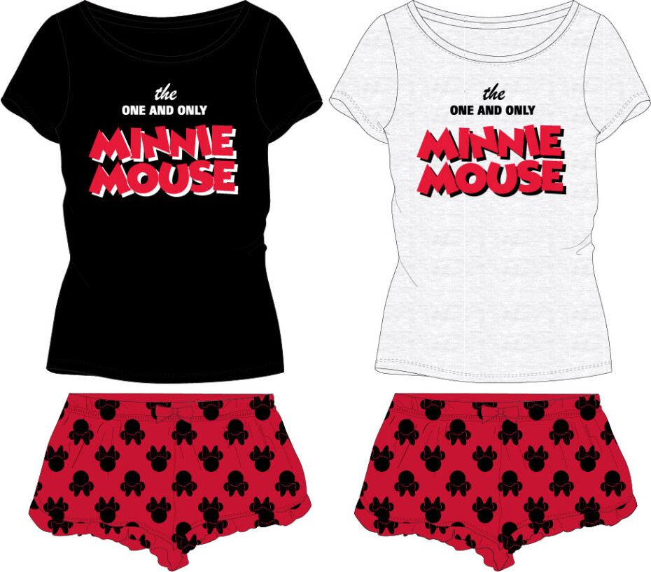 Minnie Mouse - licence Dámské pyžamo - Minnie Mouse 53049737, světle šedý melír Barva: Šedá, Velikost: L - main (0)