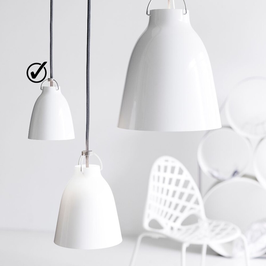 Závěsná lampa CARAVAGGIO 22 cm, bílá, Fritz Hansen - main (1)