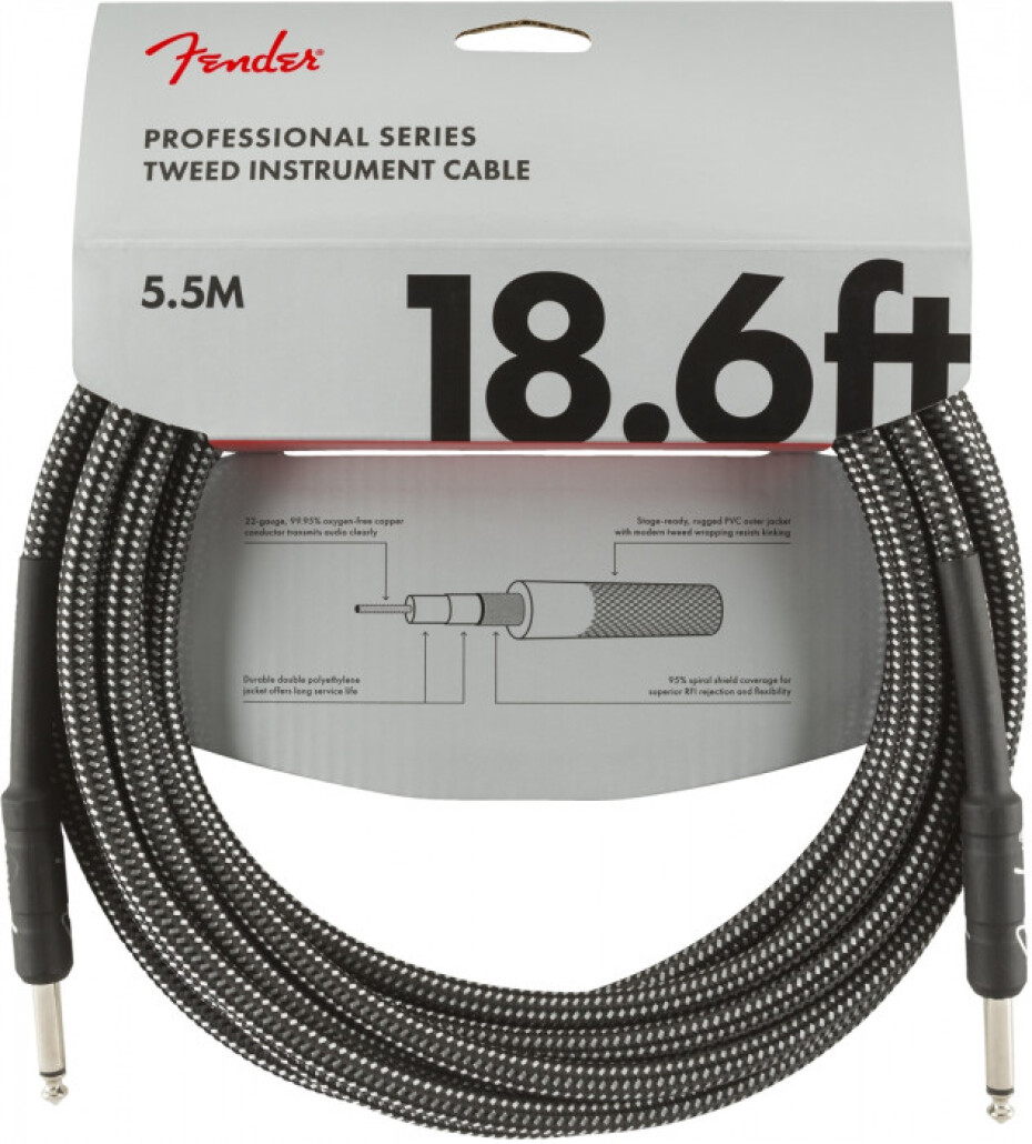 Fender Professional Series 18,6 Instrument Cable Gray Tweed - main (0)