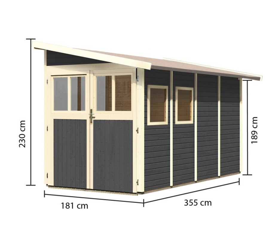 Dřevěný domek KARIBU WANDLITZ 4 (73074) šedý LG3092 - main (1)