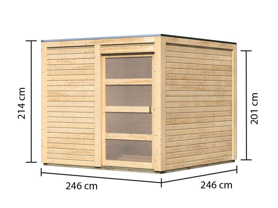 Dřevěný domek KARIBU QUBIC 1 (79845) natur LG2192 - main (1)