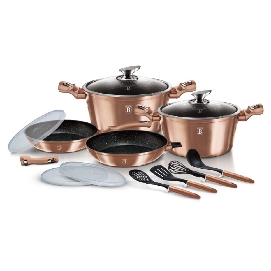 BERLINGERHAUS Sada nádobí s mramorovým povrchem 13 ks Rosegold Metallic Line BH-7058 - main (0)