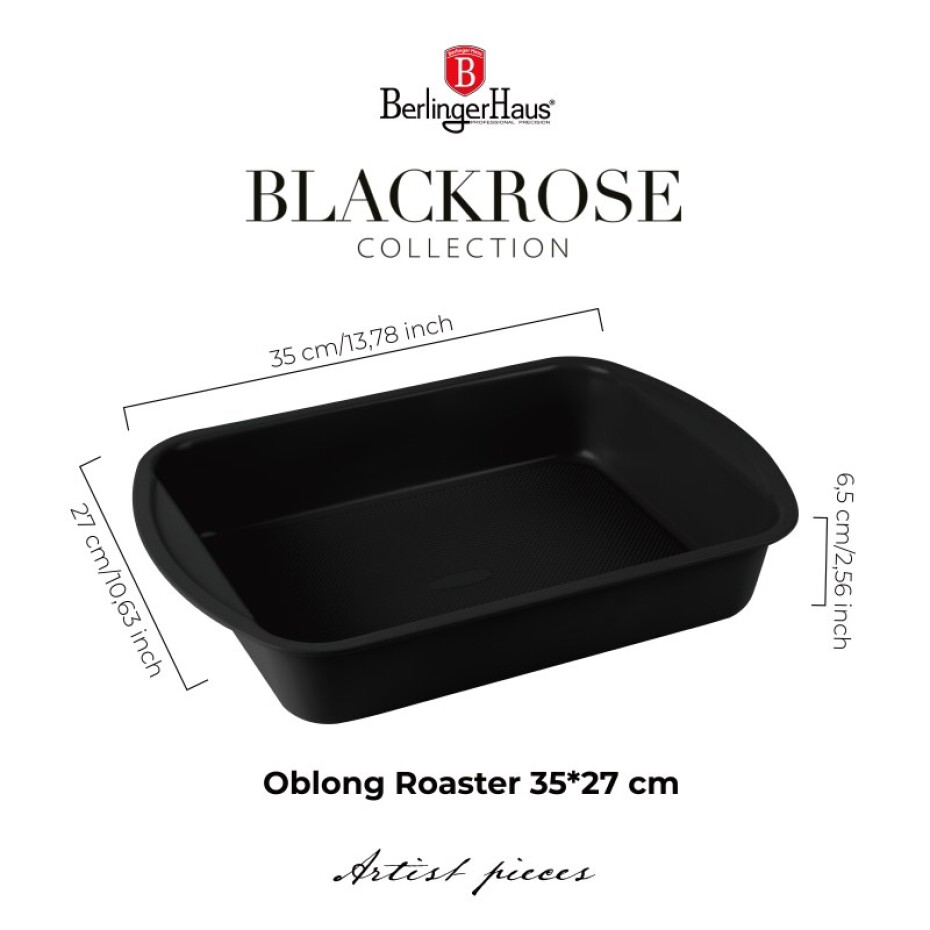 BERLINGERHAUS Pečící plech s titanovým povrchem 35 x 27 cm Matte Black Collection BH-7916 - main (7)