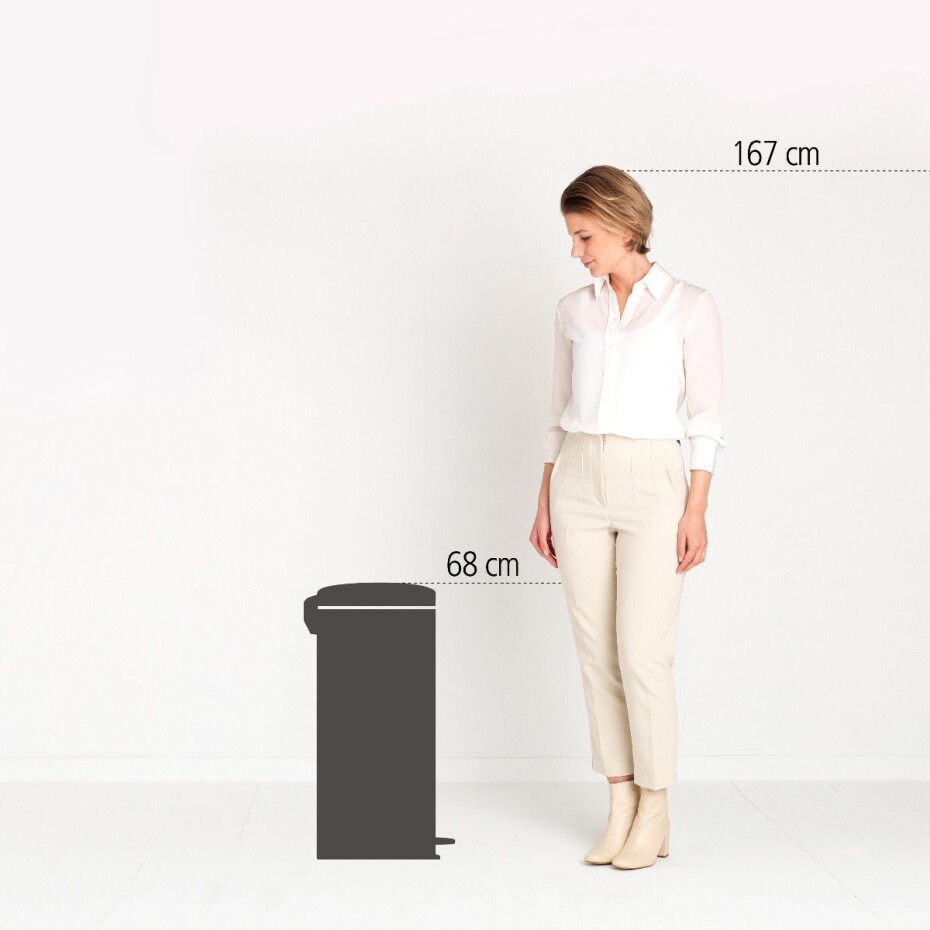 Pedálový odpadkový koš NEWICON 30 l, minerální šedá, Brabantia - main (5)