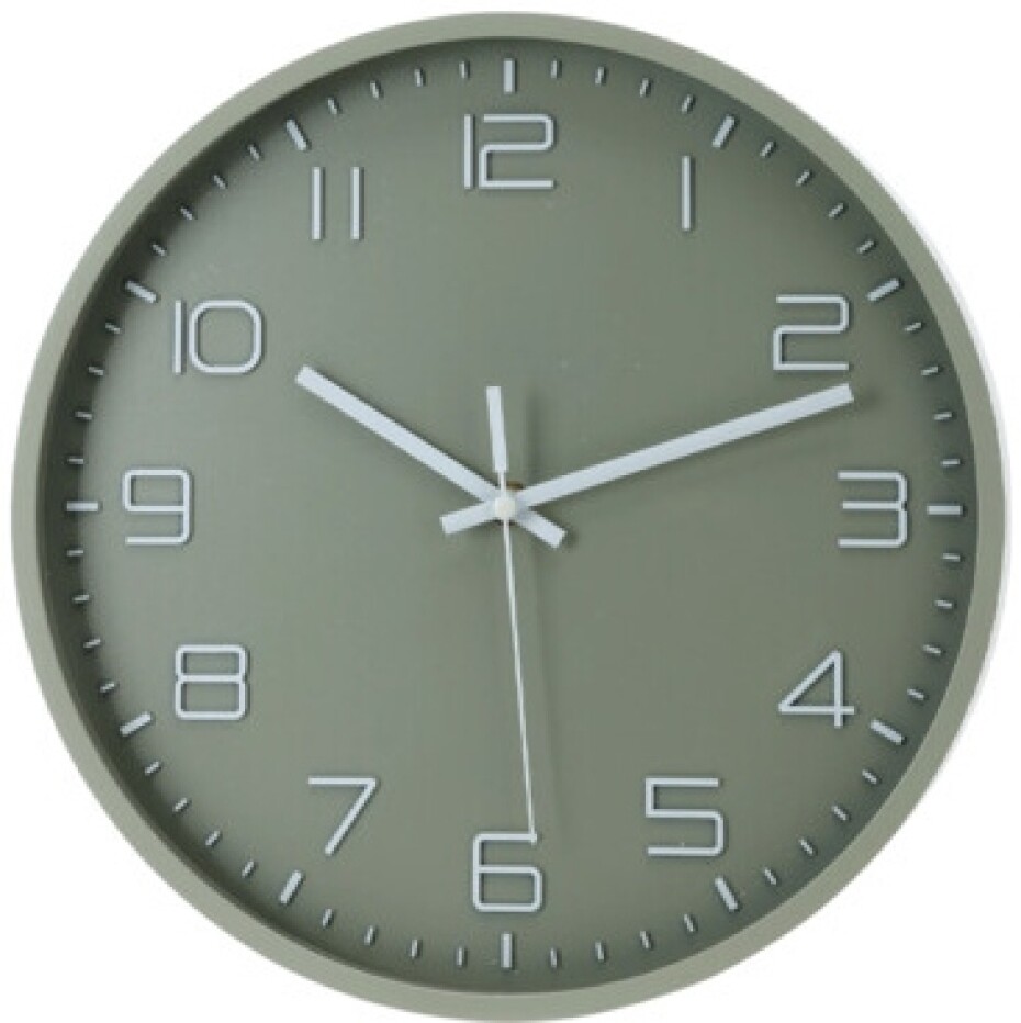 SEGNALE Hodiny nástěnné 30 cm zelená šalvějová KO-HZ1601300zele - main (1)