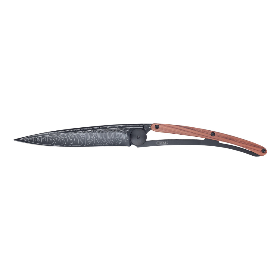 Kapesní nůž  TATTOO BLACK 37 g, rosewood Feather, deejo - main (2)