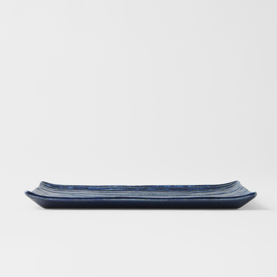 Servírovací talíř CONTOUR 24 x 15 cm, modrá, keramika, MIJ - main (2)