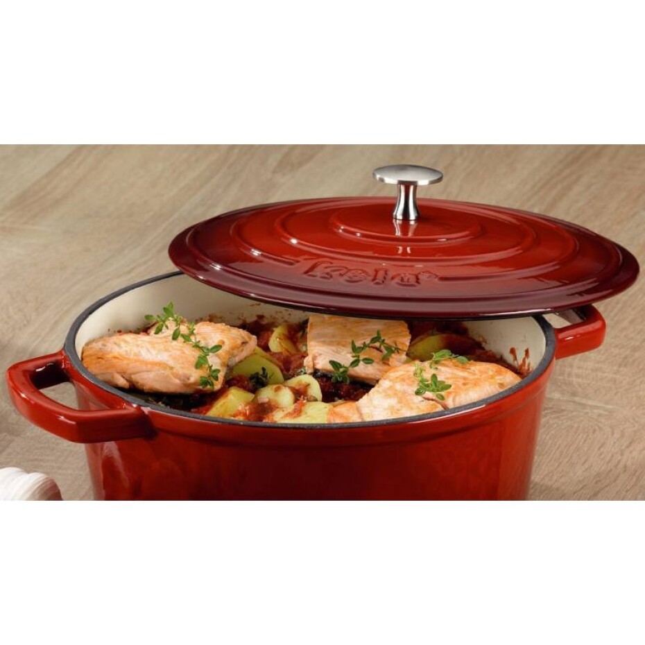 KELA Pekáč litinový s poklicí CALIDO 26 cm červená KL-11948 - main (3)