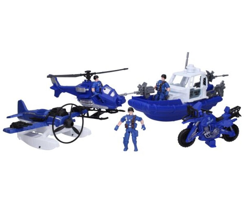 Policejní set s figurkami člun 33 cm, Wiky, W013365 - main (1)