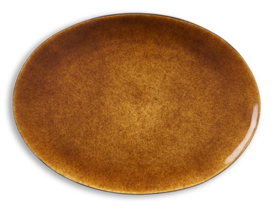 Servírovací mísa 45x34 cm, ovál, černá / jantarová, Bitz - main (0)