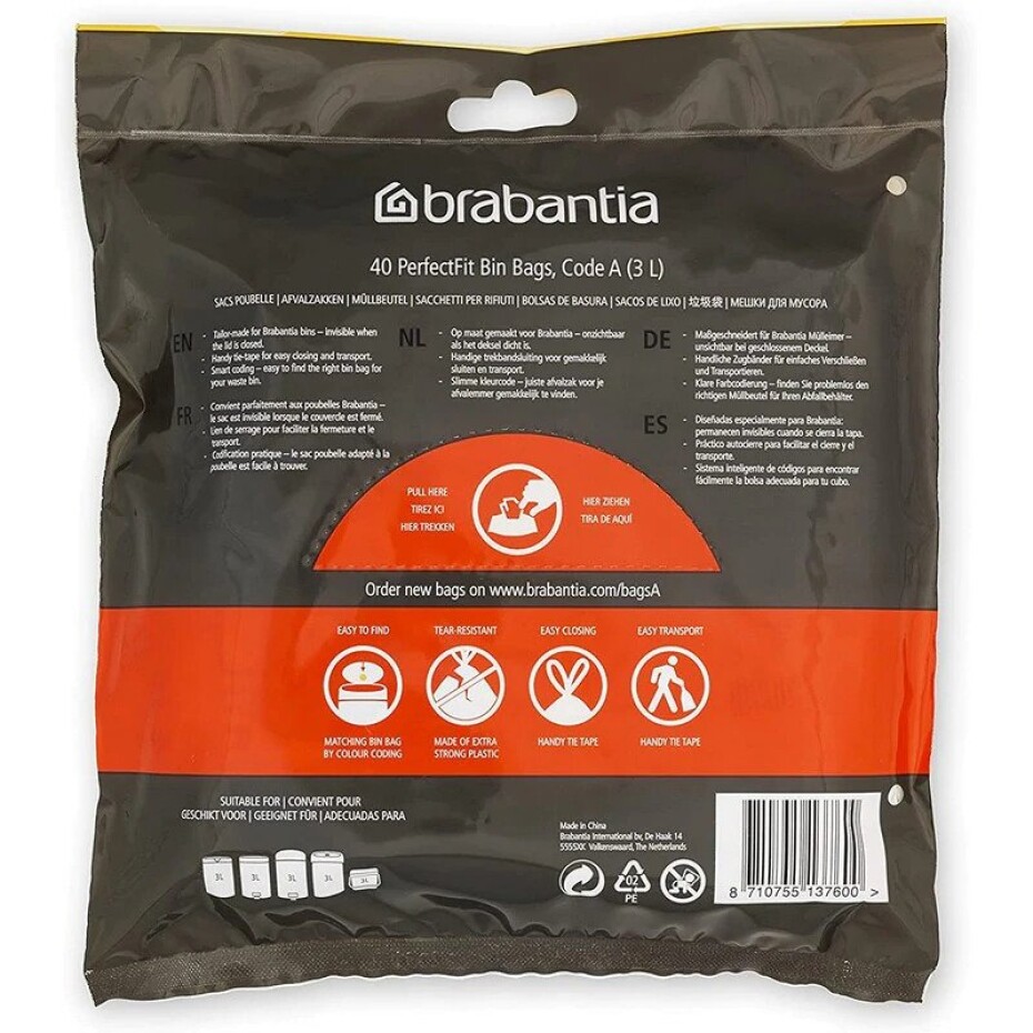 Sáčky do odpadkového koše A PERFECTFIT 3 l, sada 40 ks, Brabantia - main (4)