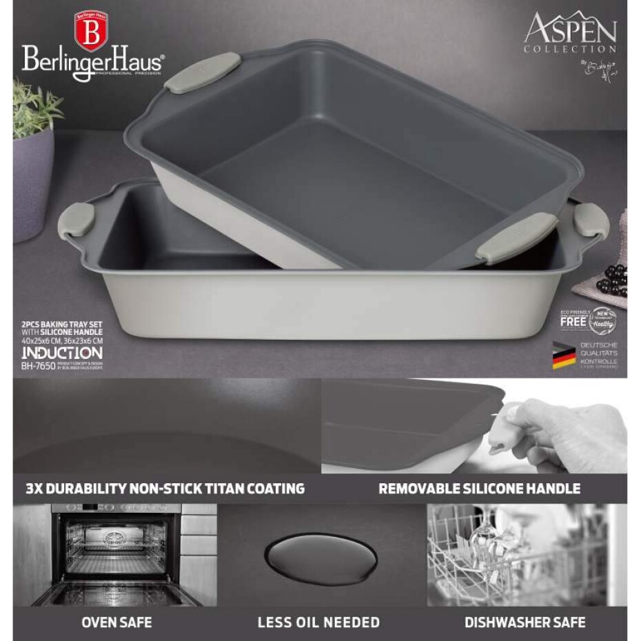 BERLINGERHAUS Pečící plech s titanovým nepřilnavým povrchem sada 2 ks Aspen Collection BH-7650 - main (3)