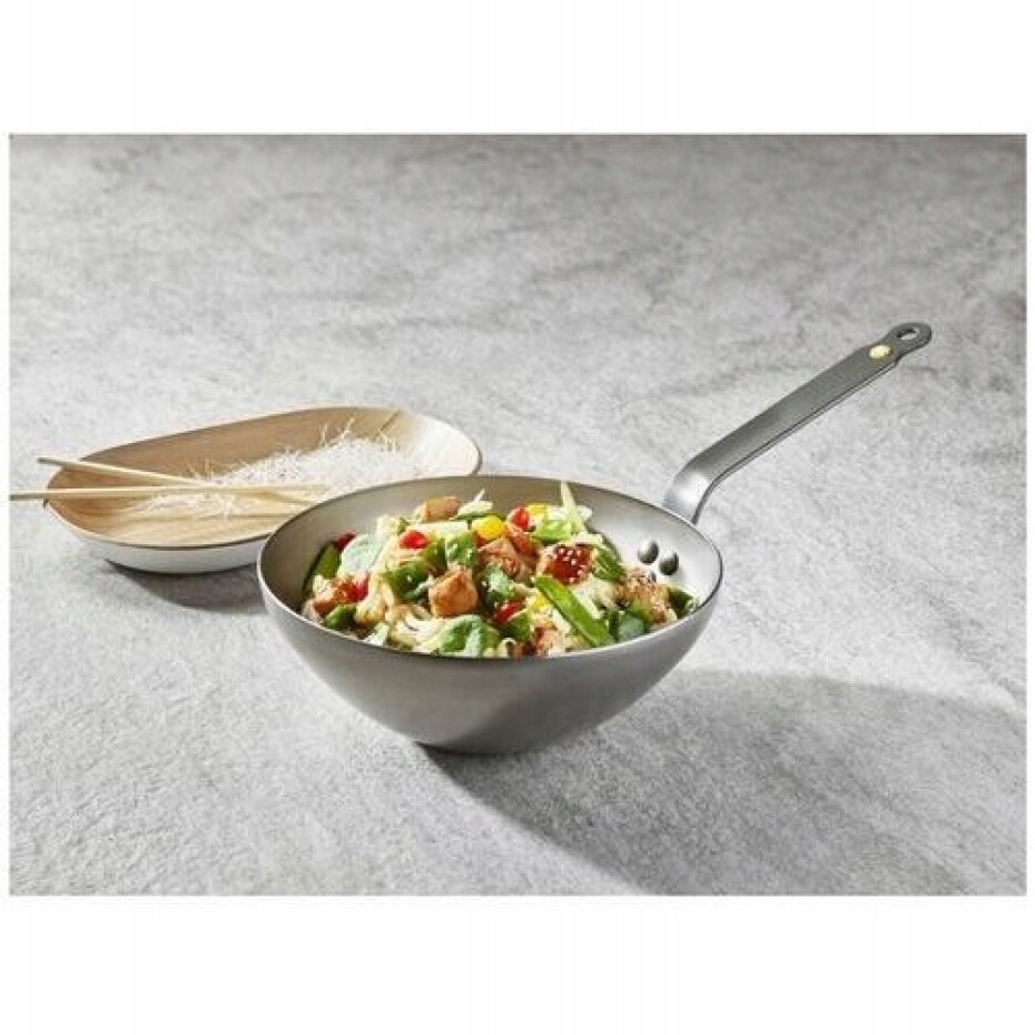 Wok MINERAL B 28 cm, s plochým dnem, železo, de Buyer - main (2)