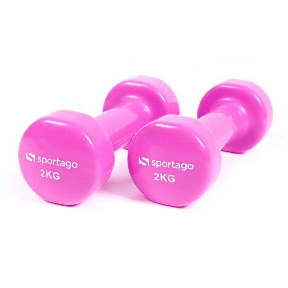 Vinylová činka Sportago Kirby, 2x2kg růžové - main (2)