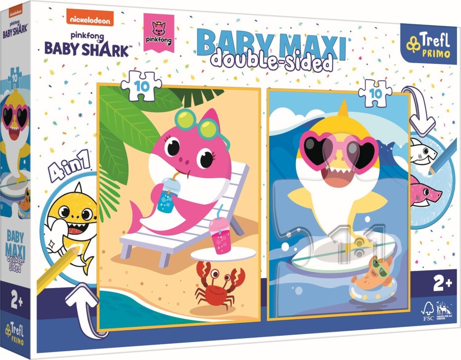 Trefl Puzzle Baby MAXI 2x10 - Žralokův šťastný den - main (0)