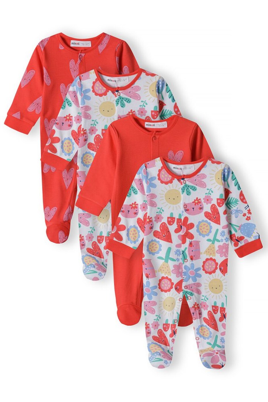 Overal kojenecký 4pack, Minoti, 16mbaby 3, holka - 68/74 | 6-9m - main (0)