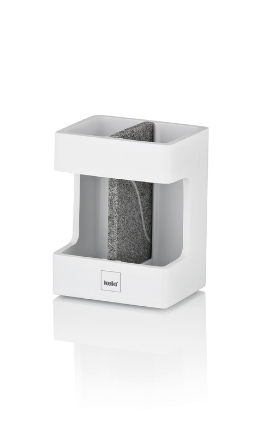 KELA Držák na zubní kartáčky Cube polyresin bílá KL-23693 - main (0)