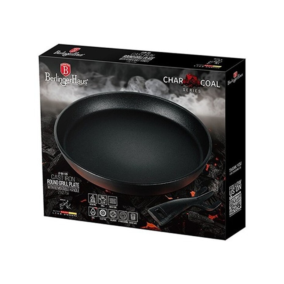 BERLINGERHAUS Pánev grilovací litinová s odnímatelnou rukojetí 21 cm černá LP-BH-189 - main (1)