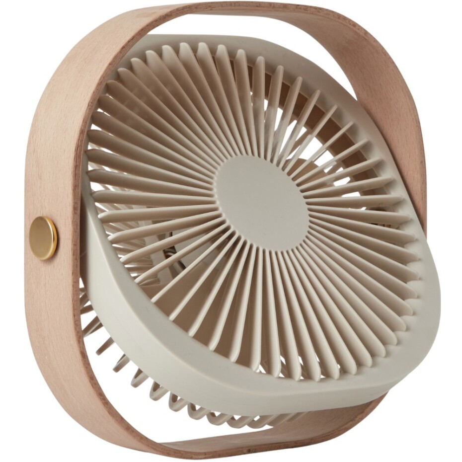 Stolní ventilátor FANTASTIC 20 cm, béžová, dřevo, Printworks - main (0)