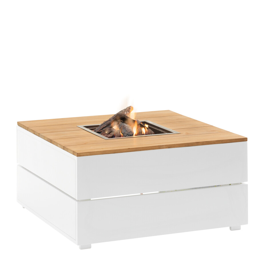 COSI Stůl s plynovým ohništěm cosipure 100 bílý rám / deska teak - main (1)