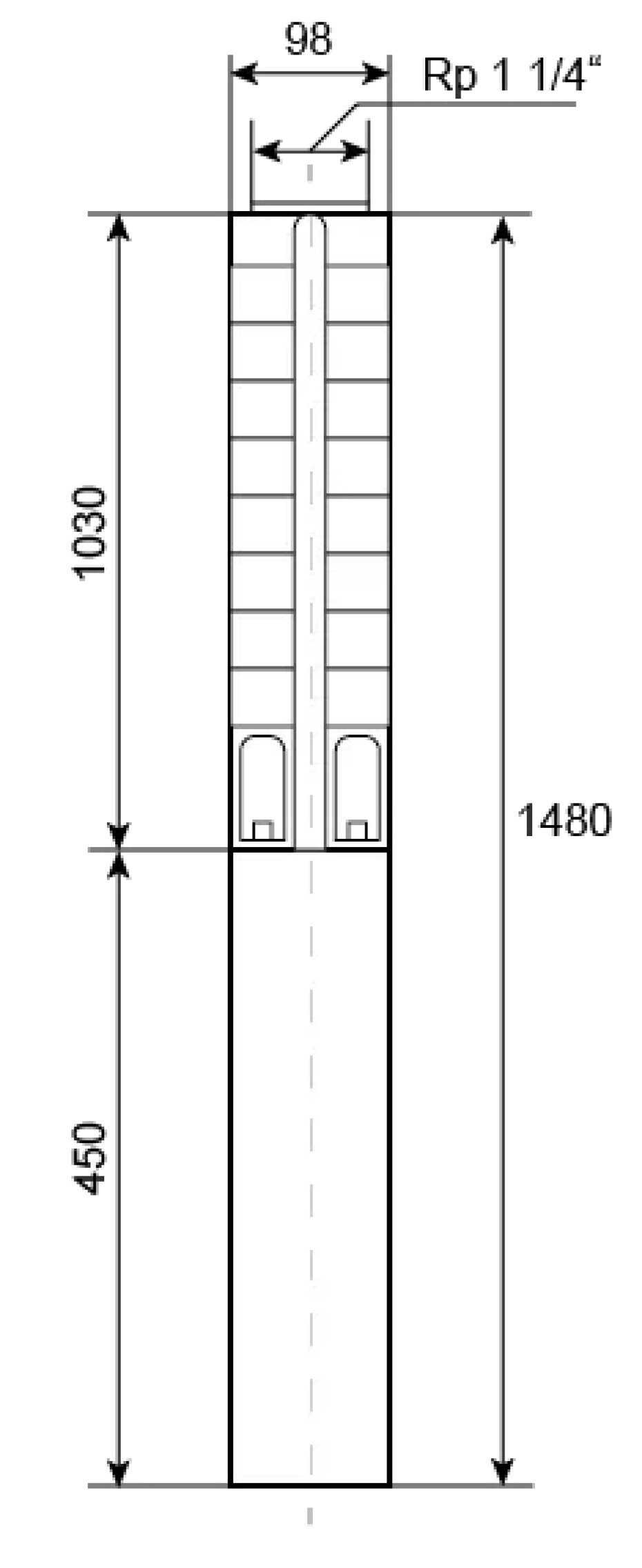 Ponorné čerpadlo EVAK V4S-2M40, 400V, 2,2kW, 2m kabelu - main (2)