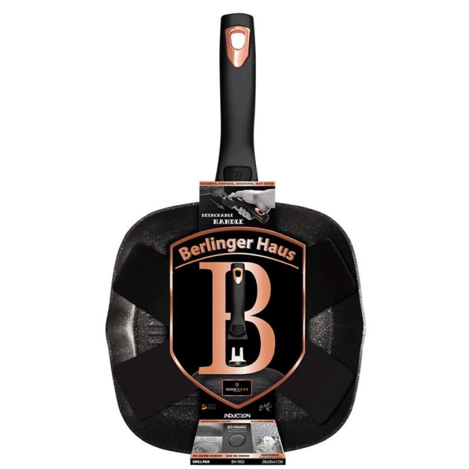 BERLINGERHAUS Pánev grilovací s odnímatelnou rukojetí 28 cm Black Rose Collection BH-1953 - main (11)
