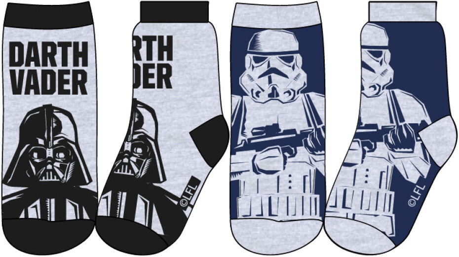 Star-Wars licence Chlapecké ponožky - Star Wars 52345697, světle šedá/ tmavě modrá Barva: Tmavě modrá/ šedá, Velikost: 23-26 - main (0)