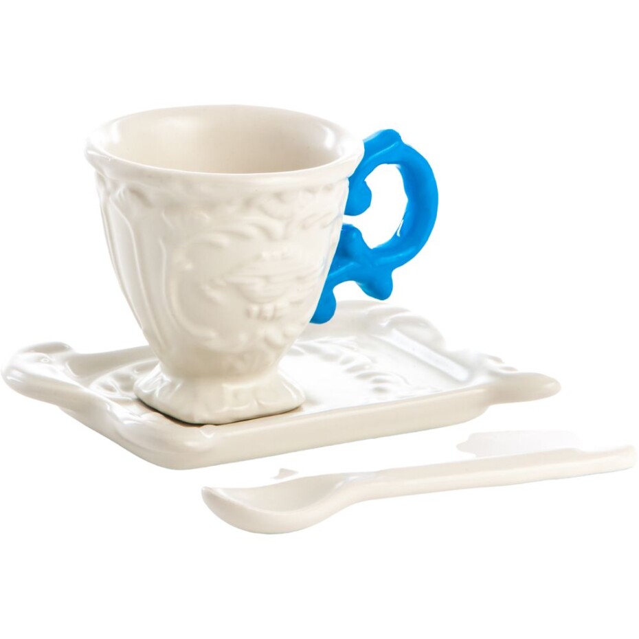 Šálek na čaj I-WARES, s podšálkem a lžičkou, světle modrá, Seletti - main (1)