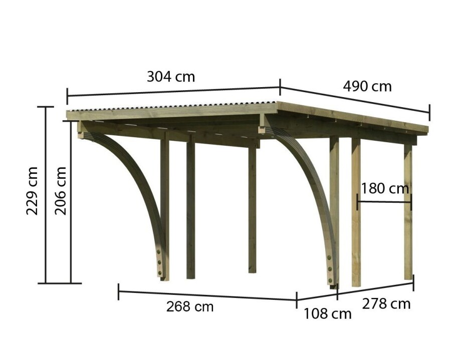 Carport KARIBU ECO 1C 62027 LG1899 - main (2)