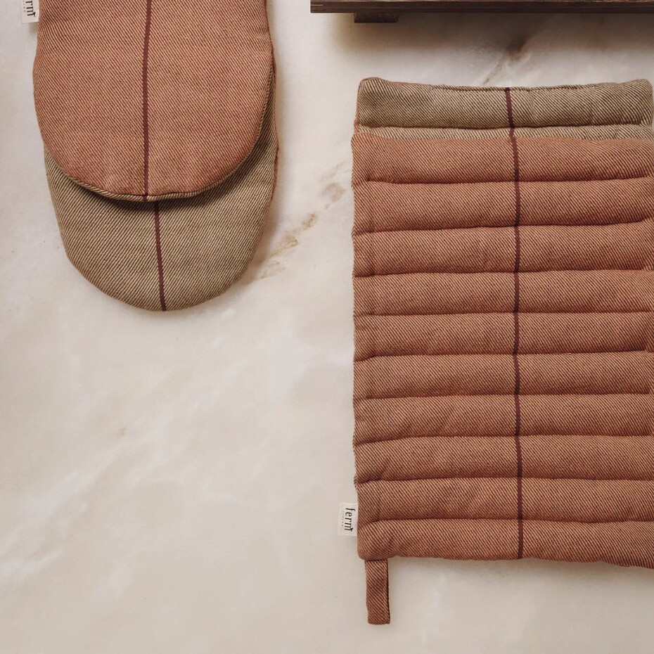 Chňapky na hrnec ITO 24 cm, sada 2 ks, červená, bavlna, ferm LIVING - main (1)