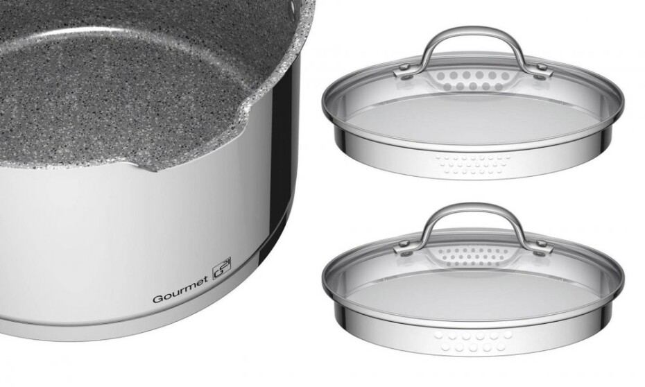 G21 Sada nádobí G21 Gourmet Miracle s cedníkem, 4 díly, nerez/greblon G21-6352113 - main (3)