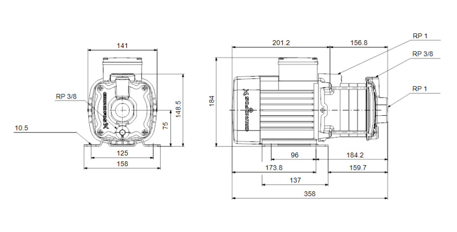 Čerpadlo GRUNDFOS CM1-6 A-R-A-V-AQQV F-A-A-N (96806800) - main (2)