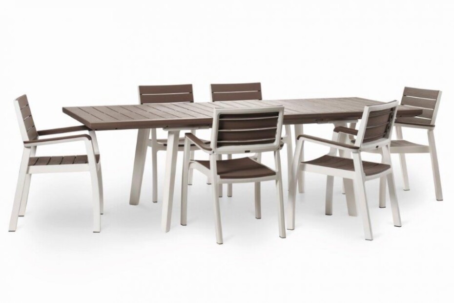 Keter Zahradní stůl Keter Harmony rozkládací bílý / cappuccino KT-610308 - main (2)