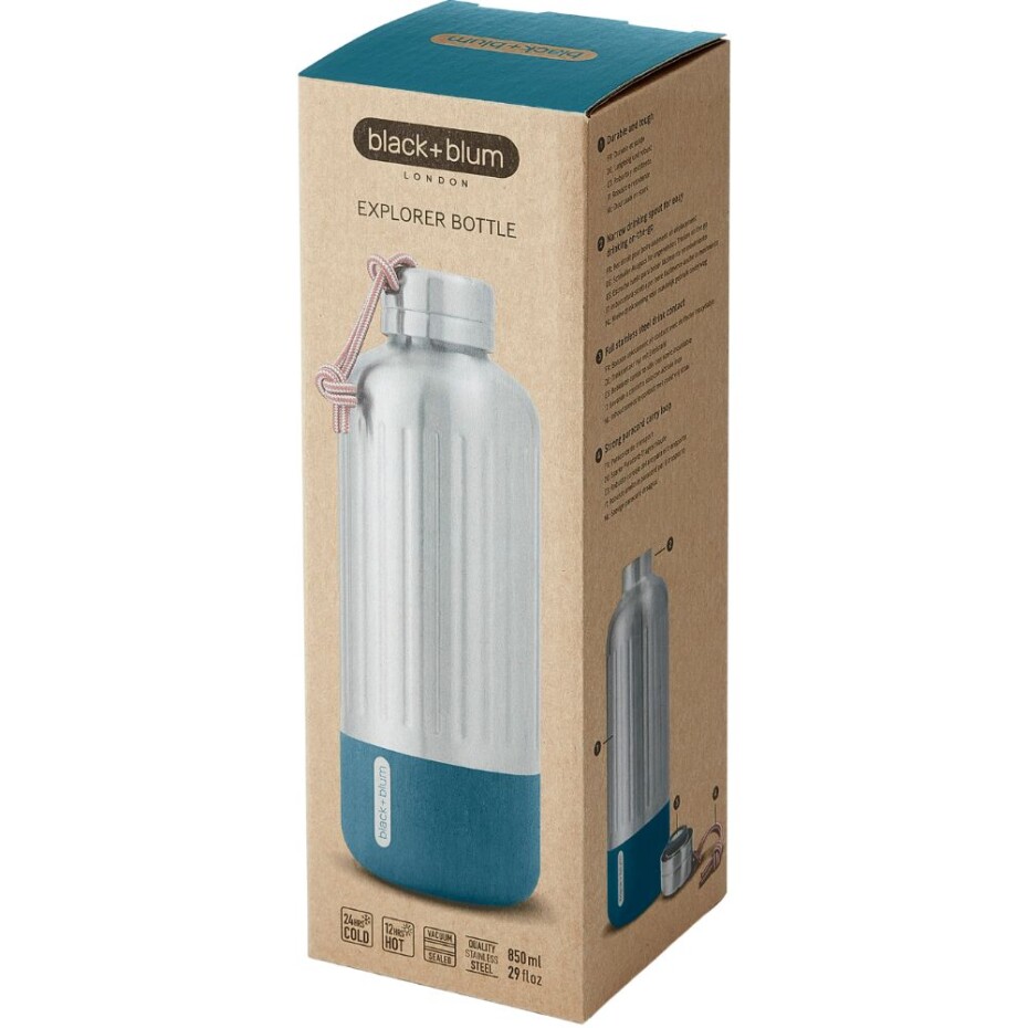 Láhev na vodu EXPLORER 850 ml, mořská, nerezová ocel, Black+Blum - main (11)