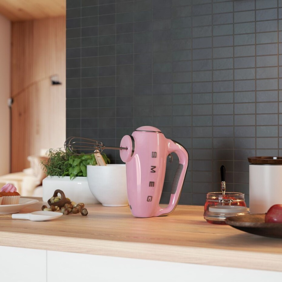 Ruční šlehač HMF01PKEU, pastelově růžová, SMEG - main (2)