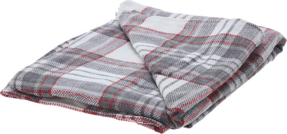 HOMESTYLING Deka přehoz žinylka 130 x 160 cm bílá / šedá s pruhy KO-AAE332300 - main (0)