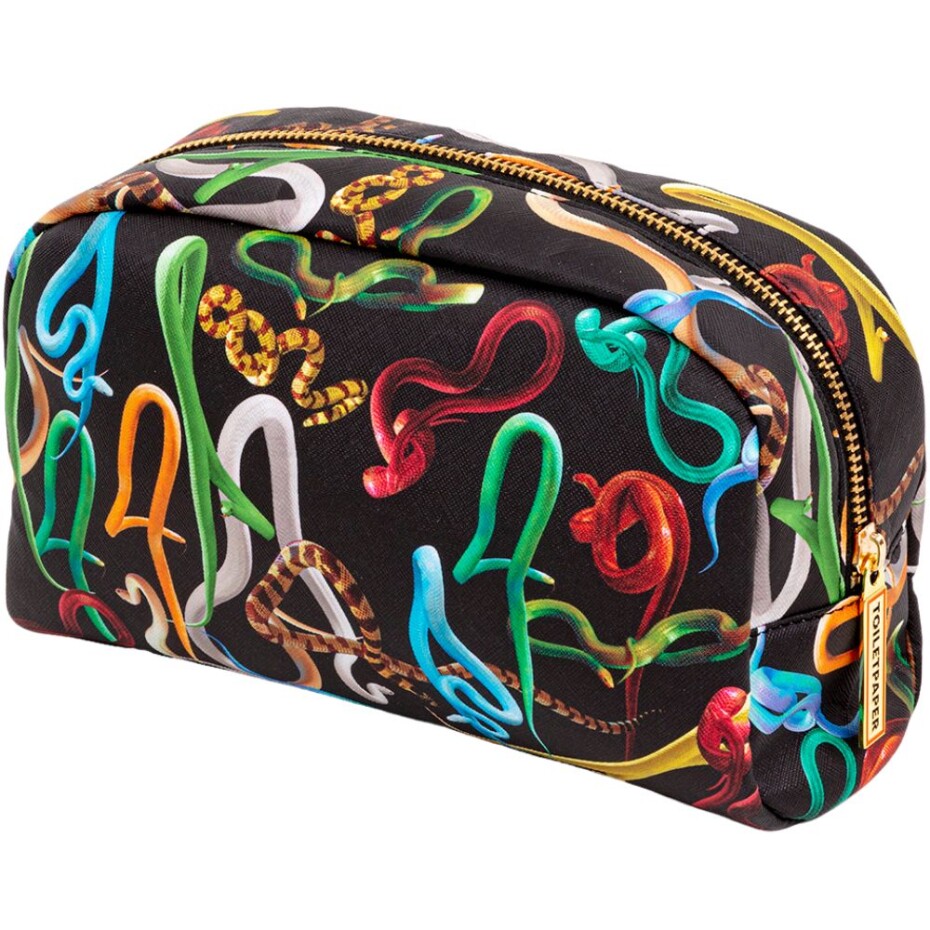 Kosmetická taštička TOILETPAPER SNAKES 23 x 13 cm, černá, Seletti - main (3)