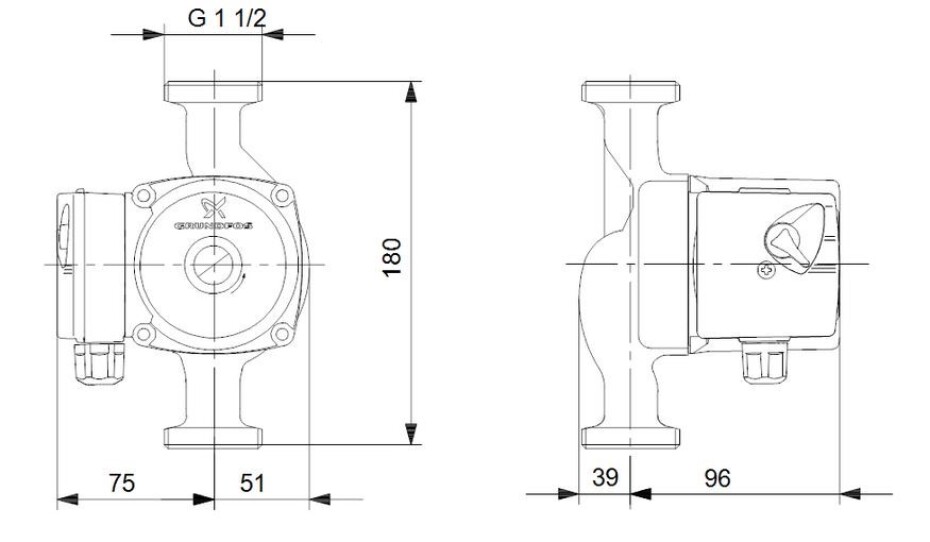 Grundfos UPS 25-60N 180 (96913085) - main (2)